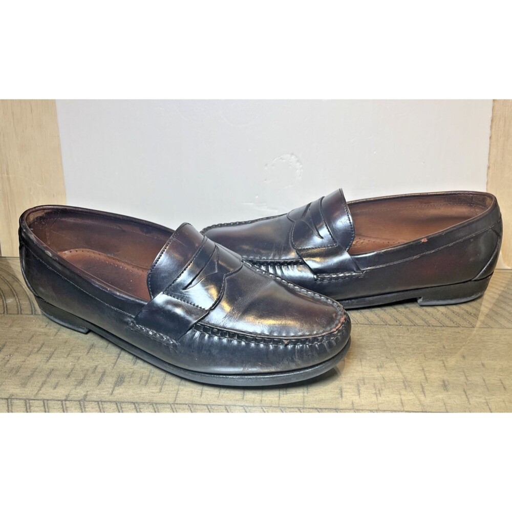 Allen Edmonds Mens Walden Penny Loafers leather Burgundy USA 11.5 3E Shoes